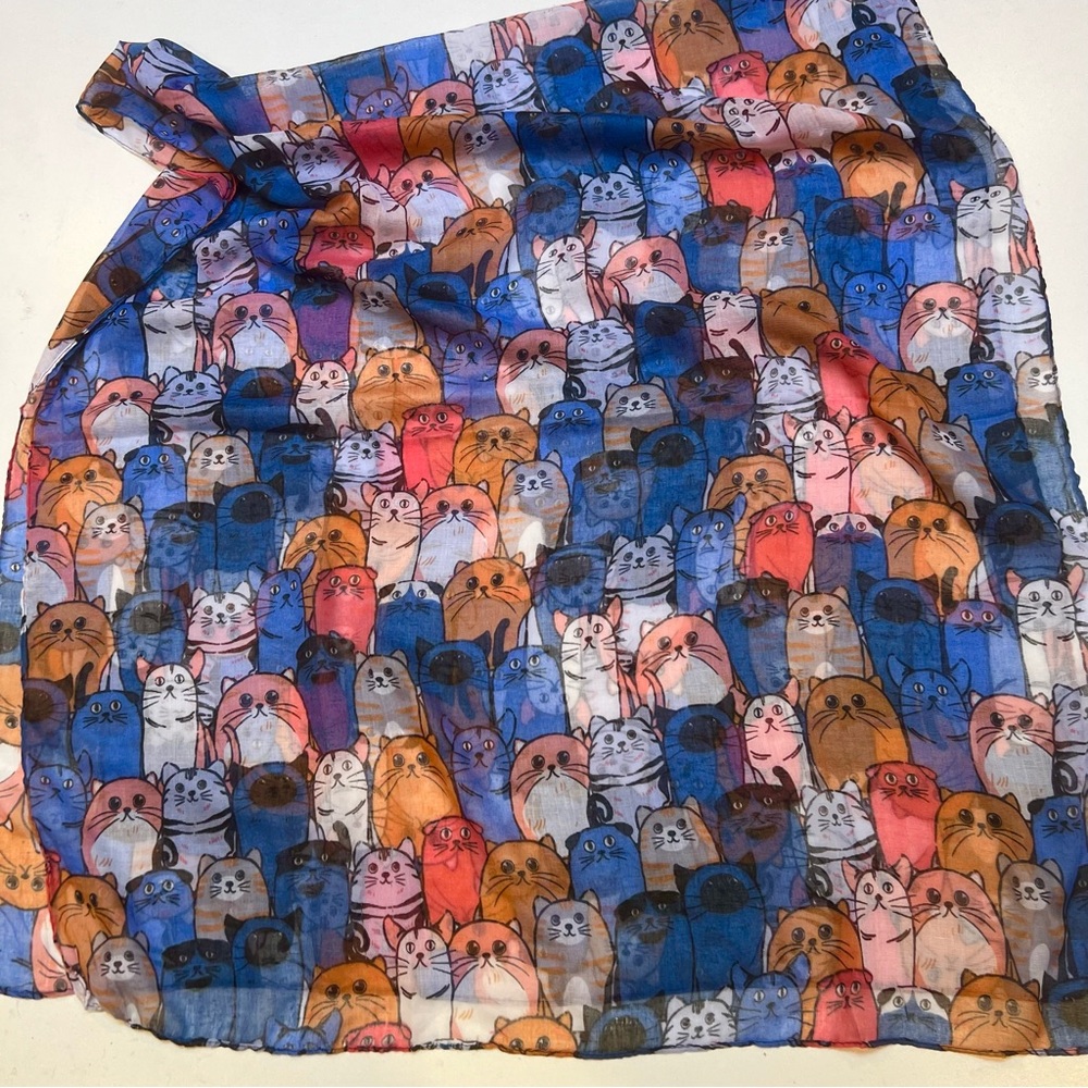 Colorful Cat Patterned Pet Blanket - image 1